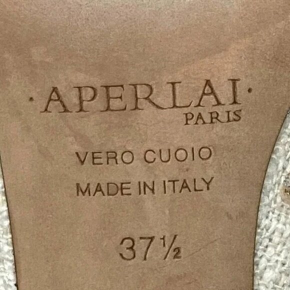 Aperlai Paris by Lanvin Italian Silk White Tweed Beaded Fringe Pump Heels Size 7 - Picture 6 of 8